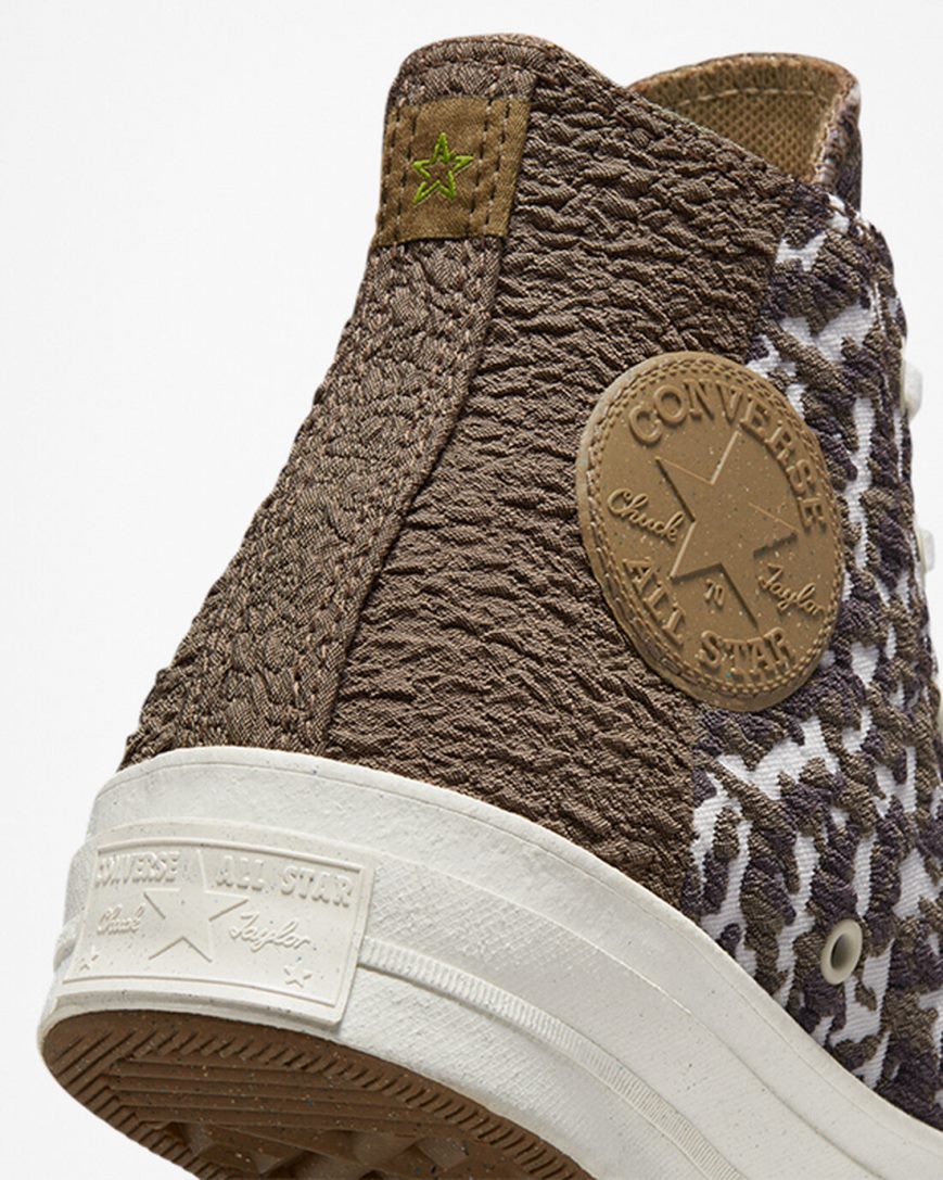 Dámské Boty Vysoké Converse Chuck 70 Split Upper Jacquard Camo Hnědé Tmavě | CZ LJXF68